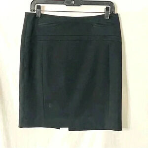 Express Women's Fully Lined Black Knee Length Pencil Skirt Size 2, Back Slit